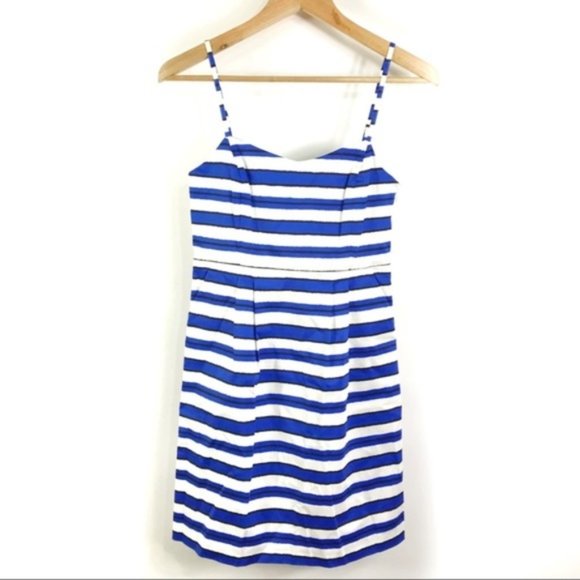 GAP Dresses & Skirts - Gap Blue & White Striped Sleeveless Mini Dress Size 0 Cotton Blend